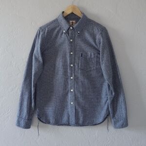 Men's Blue Checkered Casual Button Down Shirt